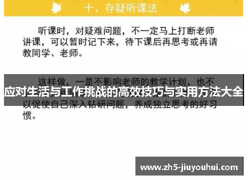 应对生活与工作挑战的高效技巧与实用方法大全 应对生活与工作挑战的高效技巧与实用方法大全